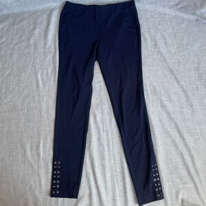 Lauren By Ralph Lauren Navy Blue‎ Leggings Lace Up Ankle Viscose Women's Small